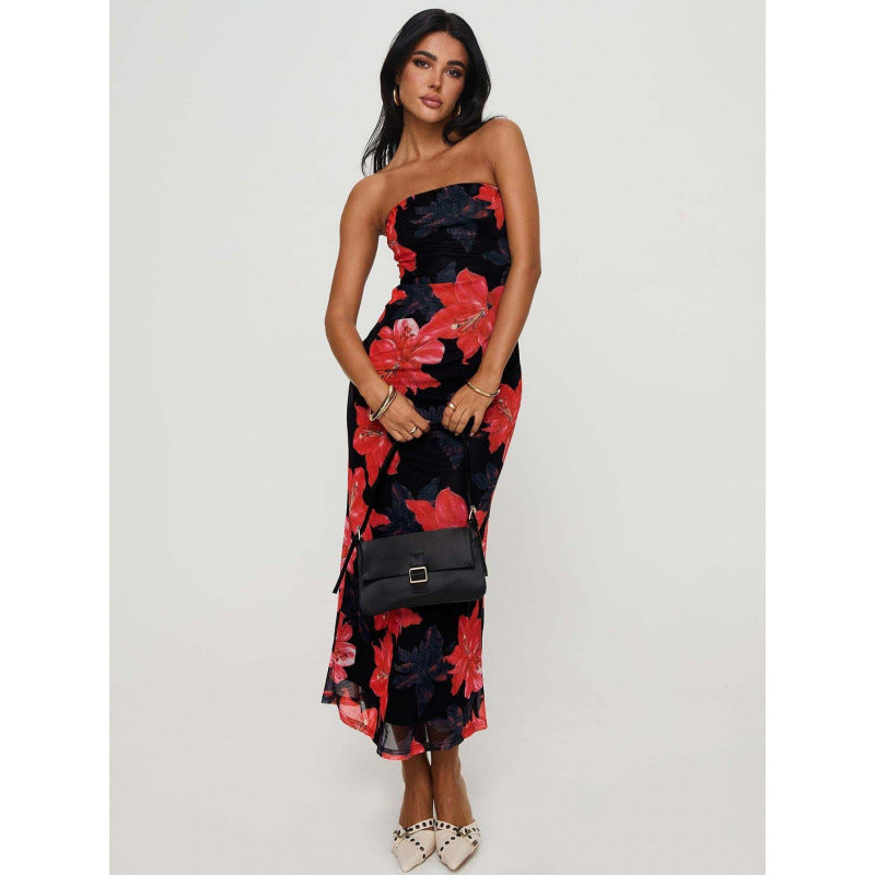 Premium Strapless Maxi Dress – Women's Casual Elegant – Eco-Friendly, Washable & Perfect for Parties & Proms