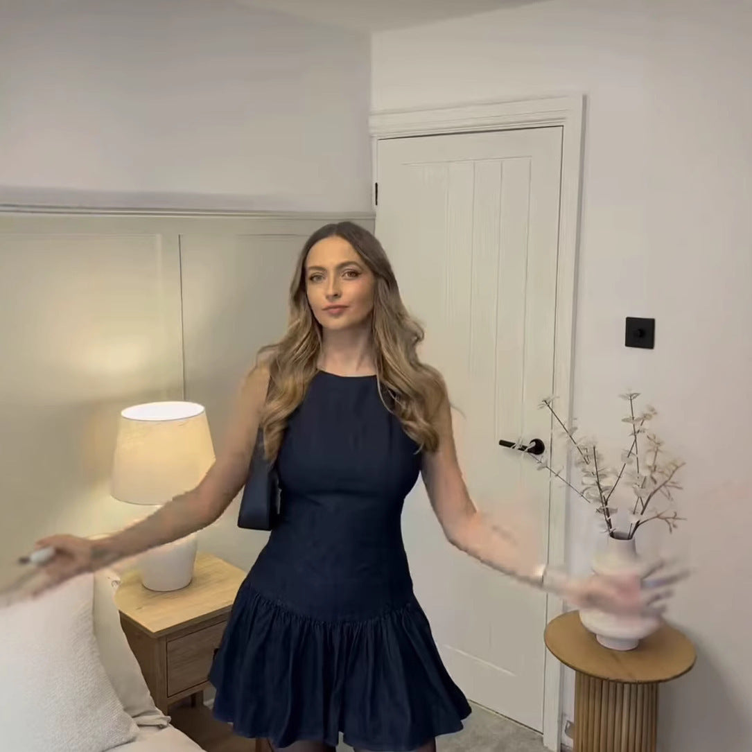 Breezy Summer A-Line Kaftan – Mini Dress with Zipper – Feminine, Flowing & Party-Ready