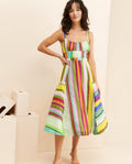 Women's Elegant Striped Sleeveless Maxi Dress – A-Line Silhouette, Floor-Length – Plus Size Washable Summer Casual