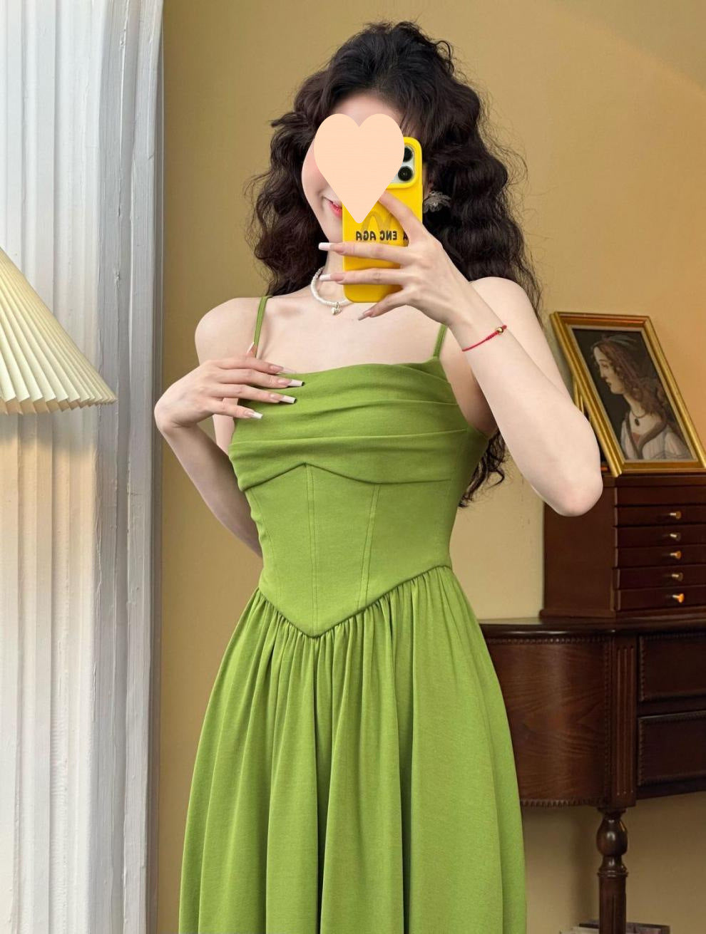 Green Off-Shoulder Waist-Cinching Maxi Dress | Spaghetti-Strap Ruched Fishtail Gown | Elegant Formal Evening Dress | Summer Wedding Guest Attire