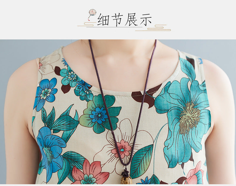 New French-Style Floral Midi Dress | Long-Sleeve, Shirt-Collar Maxi Dress with Designer Flair | Elegantly Casual Bohemian Style | Washable—Perfect for Summer Beach Parties