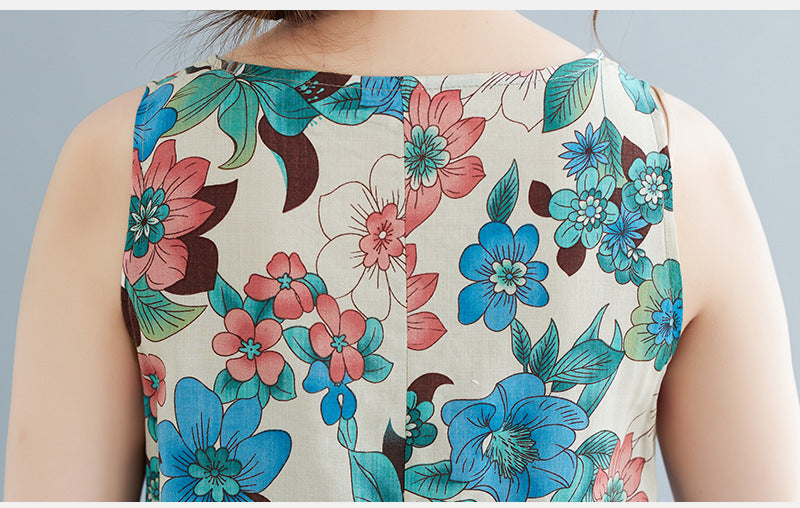 New French-Style Floral Midi Dress | Long-Sleeve, Shirt-Collar Maxi Dress with Designer Flair | Elegantly Casual Bohemian Style | Washable—Perfect for Summer Beach Parties