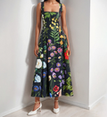 Women's Green Floral Backless Sleeveless Dress – High Quality Summer Casual – Vacation Party Bestseller