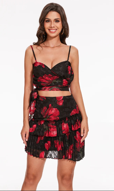 Bestselling Red Floral Print Dress | Unique Artistic Print with Natural Waistline | Eco-Friendly & Washable | New Summer Arrival